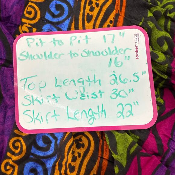 Vintage 90s 2-Piece Skirt Set Bold Paisley Geometric Jewel Tones Size 6 Fall - Picture 5 of 7